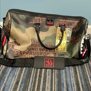 Sprayground Camo and Black Men's Bag